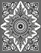 Intricate Black White Floral Mandala Rug