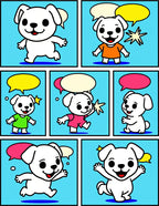 Cute Dog Comic Strip Design Rug