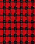 Red Plaid Guitar Pattern Rug