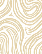 Abstract Wavy Beige Pattern Rug