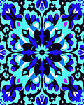 Bold Blue Floral Medallion Design Rug