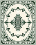 Elegant Scrollwork Floral Motif Rug