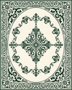Elegant Scrollwork Floral Motif Rug
