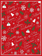 Christmas Script Red Pattern Rug