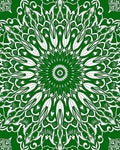 Emerald Floral Intricate Mandala Design Rug