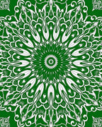 Emerald Floral Intricate Mandala Design Rug