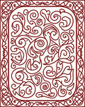 Classic Red Swirls Flourish Pattern Rug