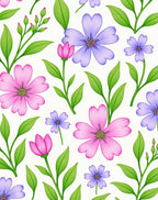 Whimsical Floral Bloom Pattern Rug