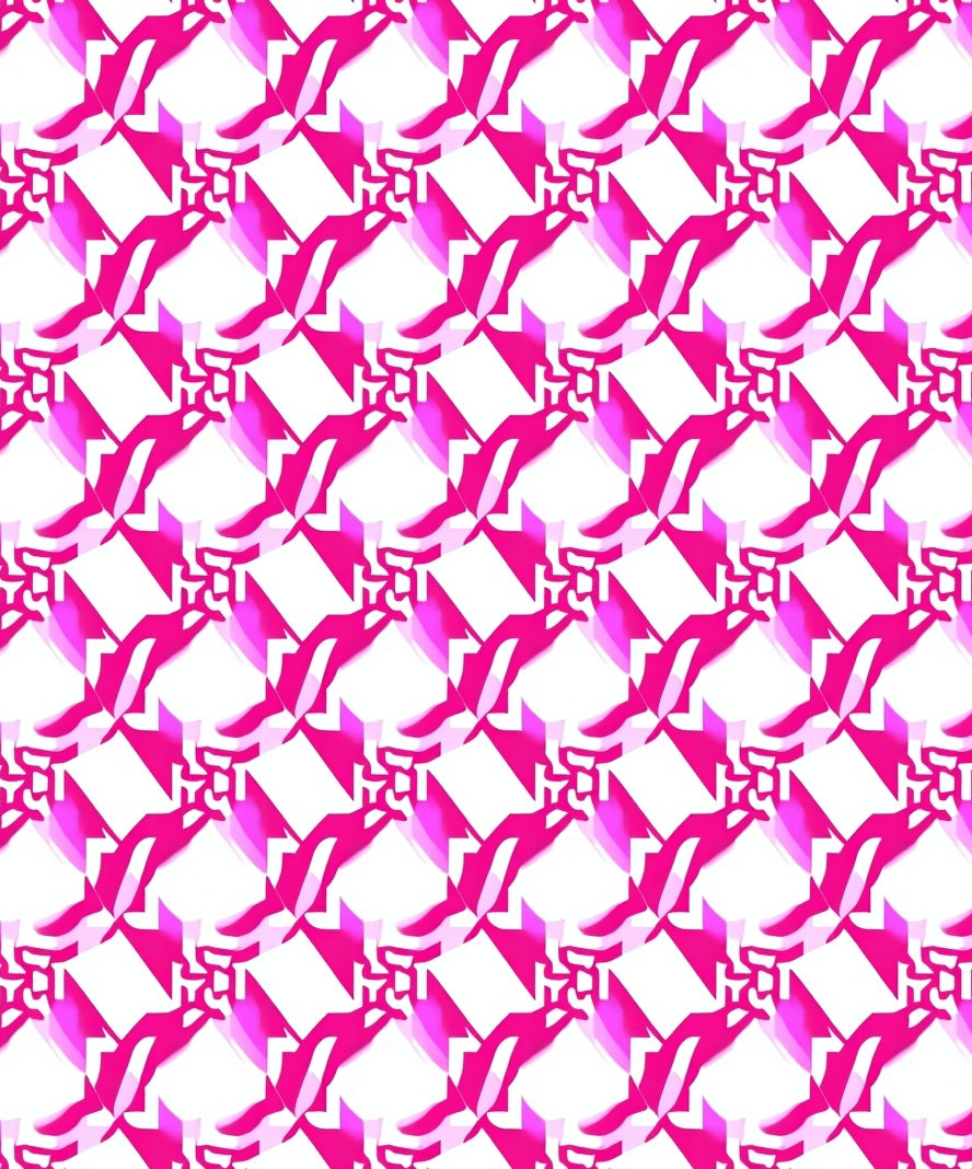 Bold Pink Geometric Abstract Rug