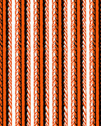 Bold Orange Black White Stripe Design Rug