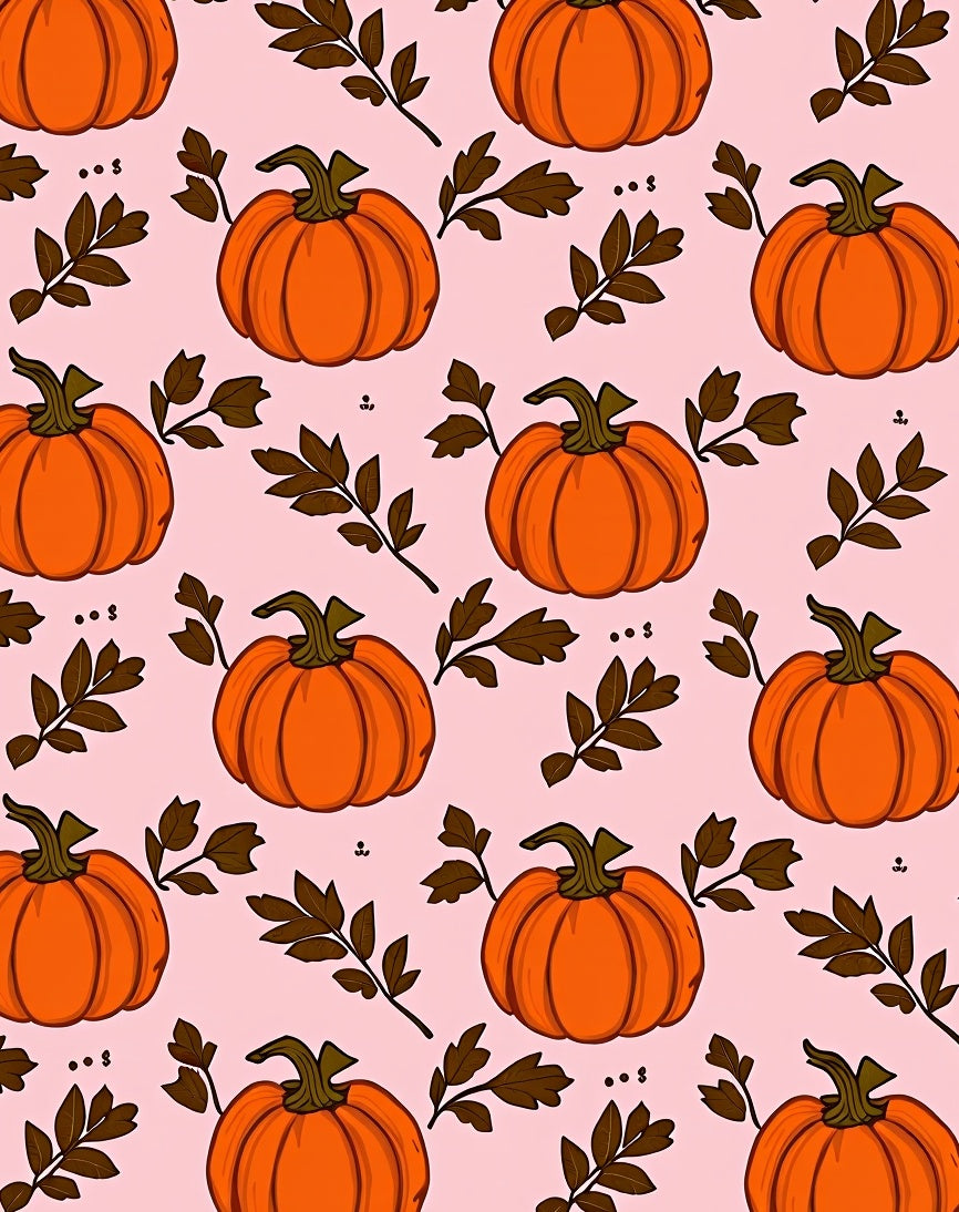 Orange Pumpkin Foliage Autumn Scene Rug