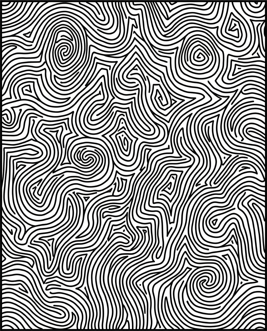 Abstract Wavy Lines Pattern Rug