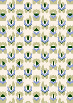 Geometric Pattern with Blue Green Accents Rug