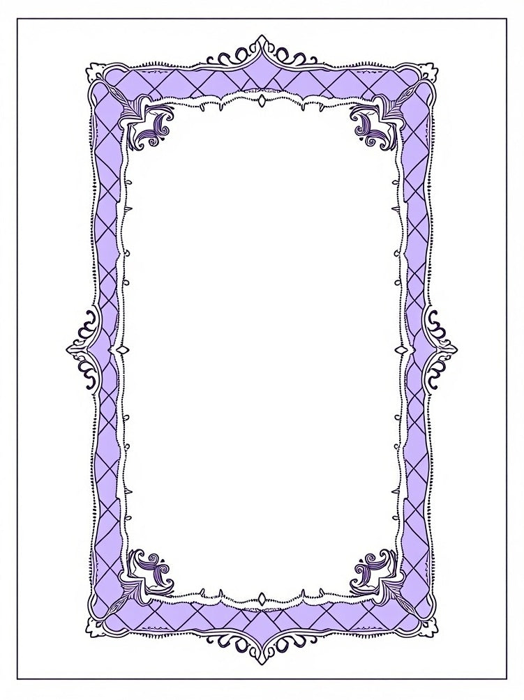 Lavender Lattice Scrollwork Border Design Rug