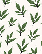Leafy Branch Patterned Natural Design Rug