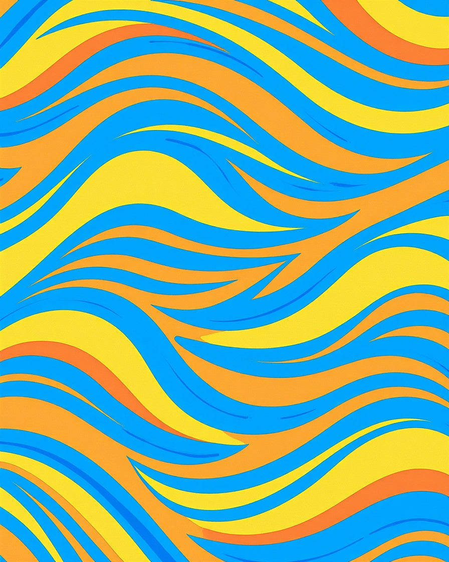 Vibrant Wavy Abstract Design Rug