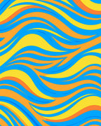 Vibrant Wavy Abstract Design Rug