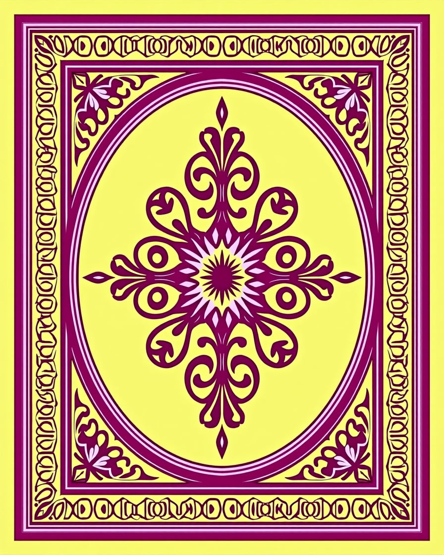 Floral Medallion Patterned Textile Rug