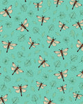 Dragonfly And Leaf Pattern Rug