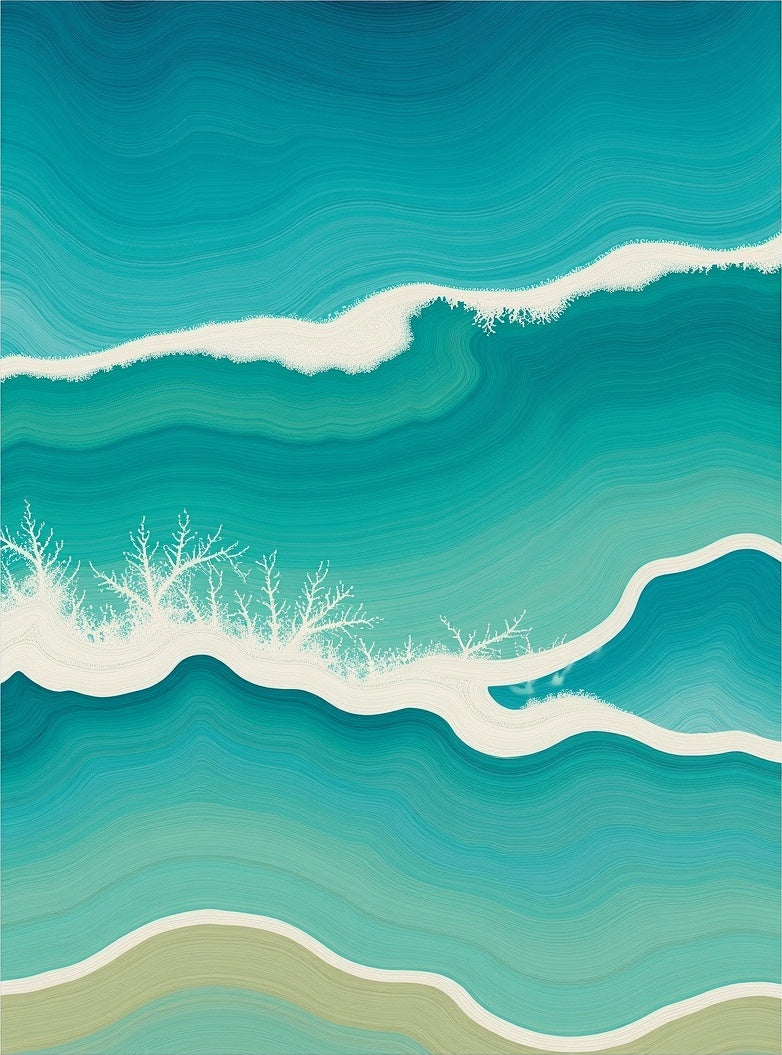 Coastal Wave Abstract Pattern Rug