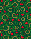 Festive Holly Berry Leaf Pattern Rug