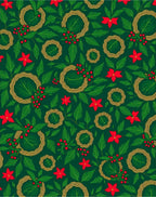 Festive Holly Berry Leaf Pattern Rug