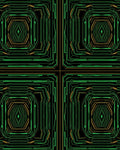 Green Circuit Board Geometric Hexagon Rug