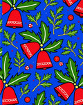 Red Bells Green Leaves Pattern Rug