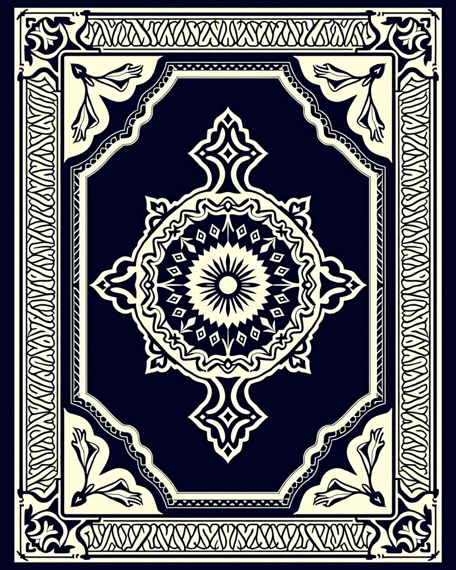 Intricate Floral Medallion Patterned Rug