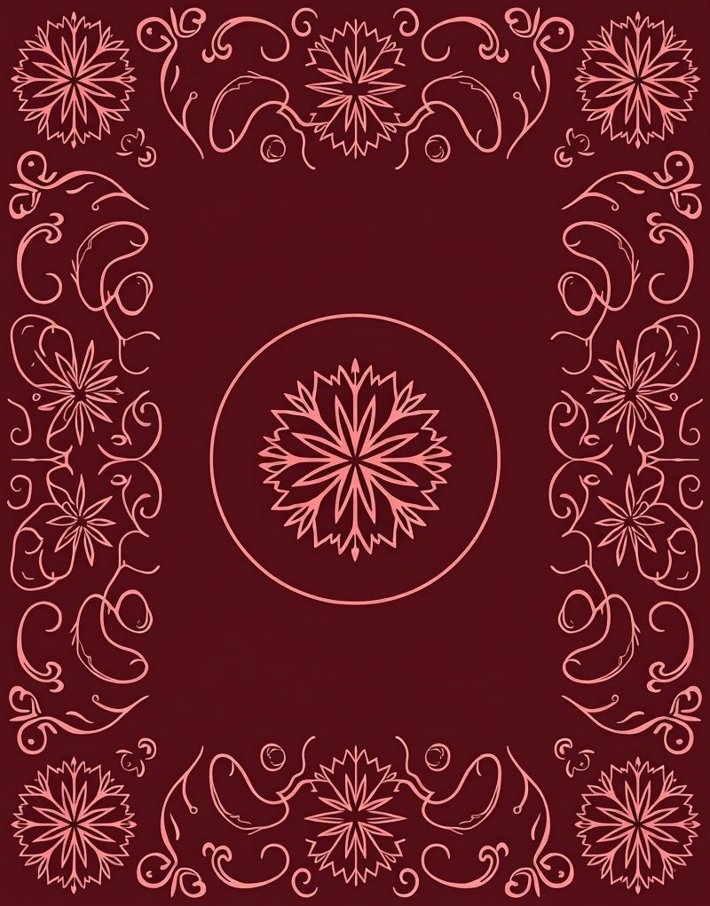 Ornate Floral Frame Motif Rug