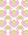 Gold Pink Floral Mandala Pattern Rug