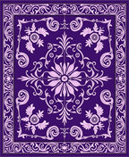 Classic Floral Scrollwork Indigo Pattern Rug