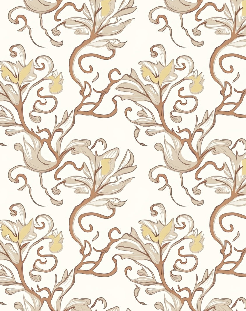 Art Nouveau Floral Vine Pattern Rug