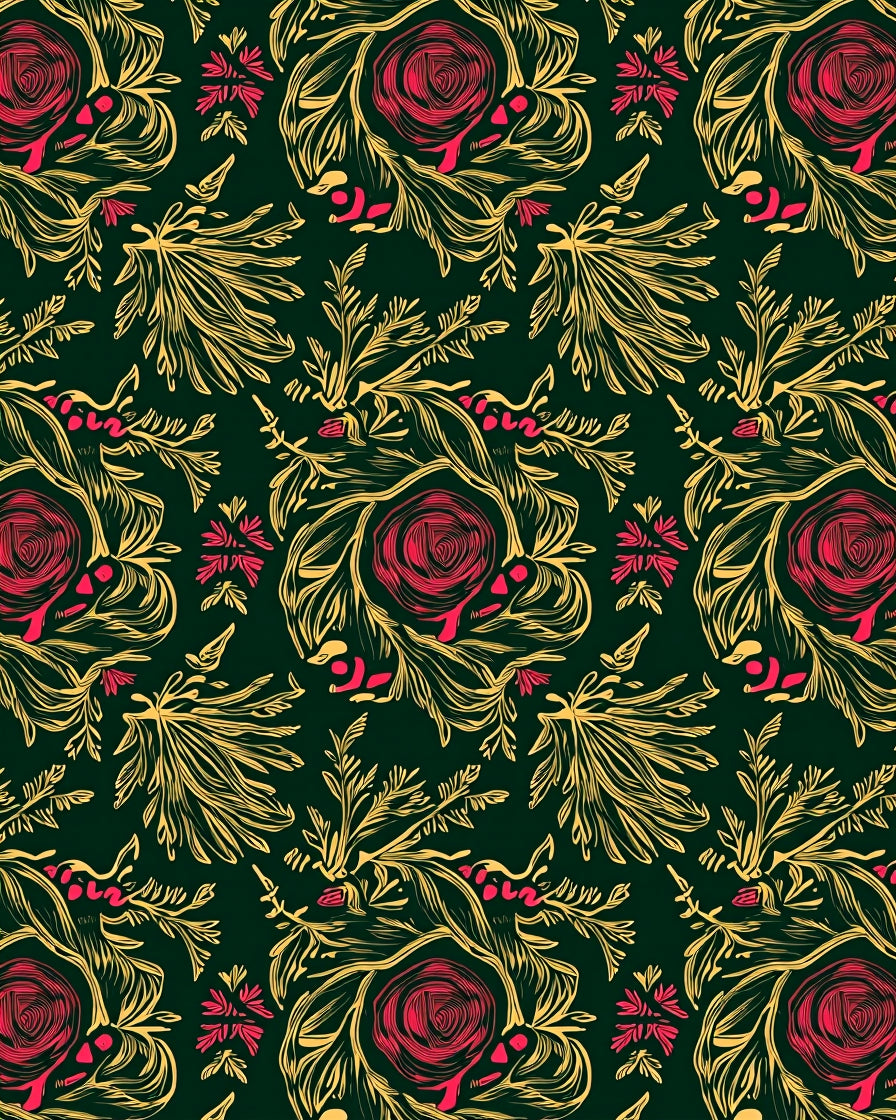 Luxurious Floral Vine Patterned Rug