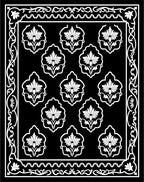 Elegant White Floral Symmetry Rug