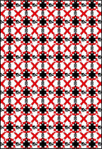 Bold Red Black Geometric Lattice Rug