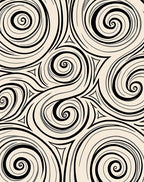 Swirling Monochrome Abstract Pattern Rug