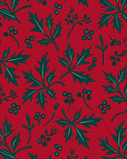 Festive Leaf and Berry Pattern Rug