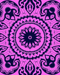 Vibrant Pink Floral Mandala Design Rug