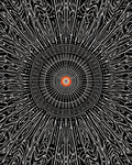 Radial Black And White Sunburst Design Rug