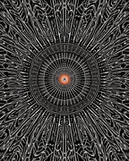 Radial Black And White Sunburst Design Rug