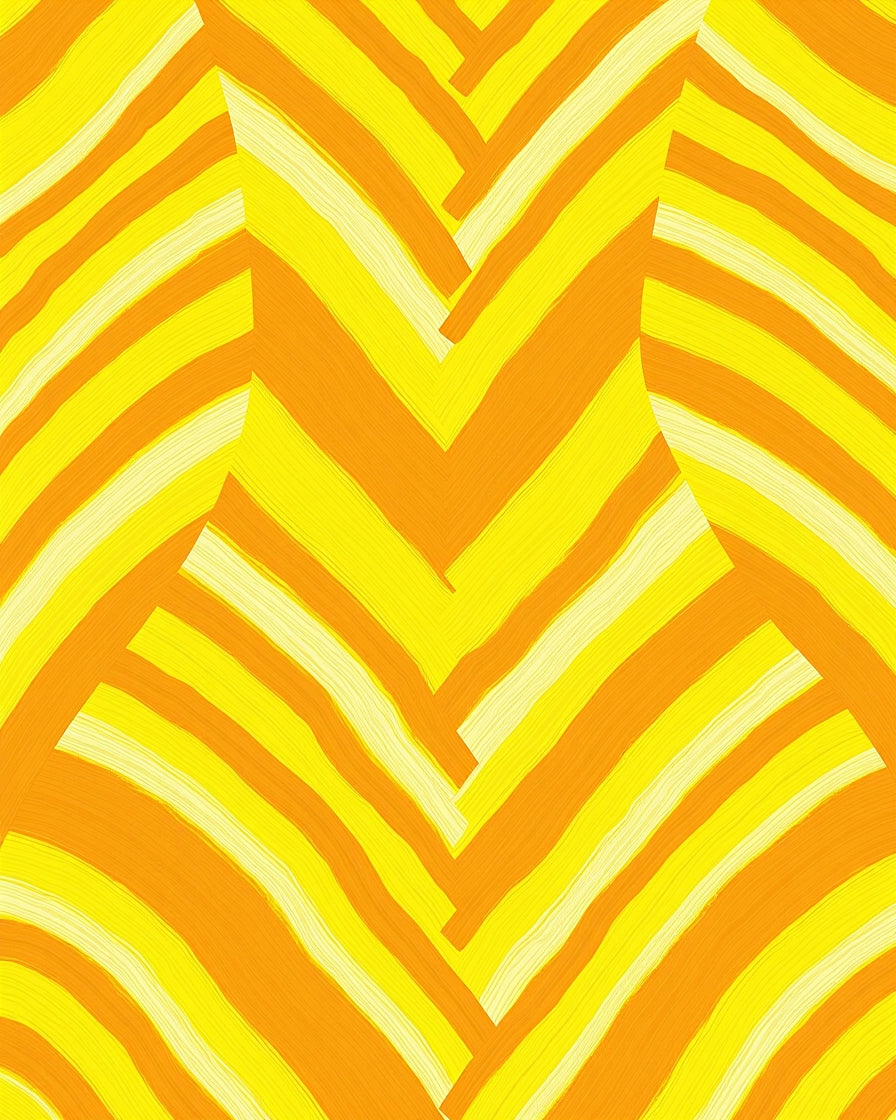 Sunny Orange Yellow Striped Pattern Rug