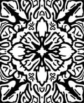 Bold Black Abstract Folk Art Rug