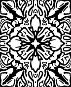 Bold Black Abstract Folk Art Rug