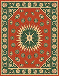 Classic Floral Sunburst Kilim Pattern Rug