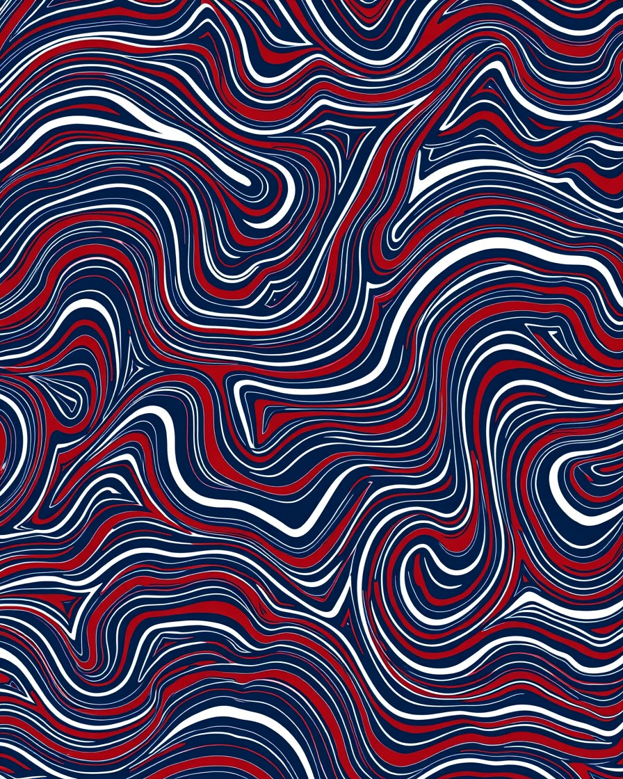 Abstract Red White Blue Swirl Pattern Rug