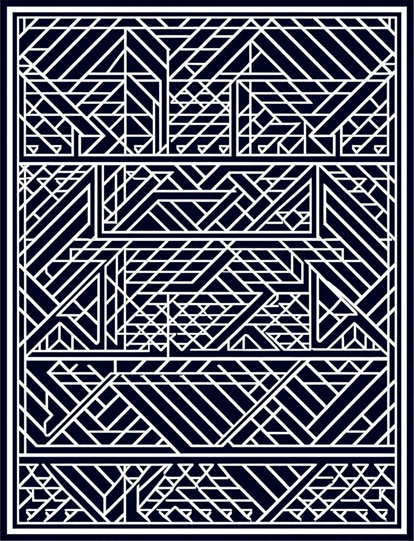 Geometric Lines And Shapes Art Deco Rug