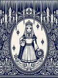 Regal Queen With Ornate Border Design Rug