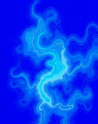 Abstract Blue Wavy Contour Rug