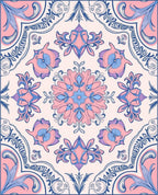 Intricate Floral Mandala Design Rug